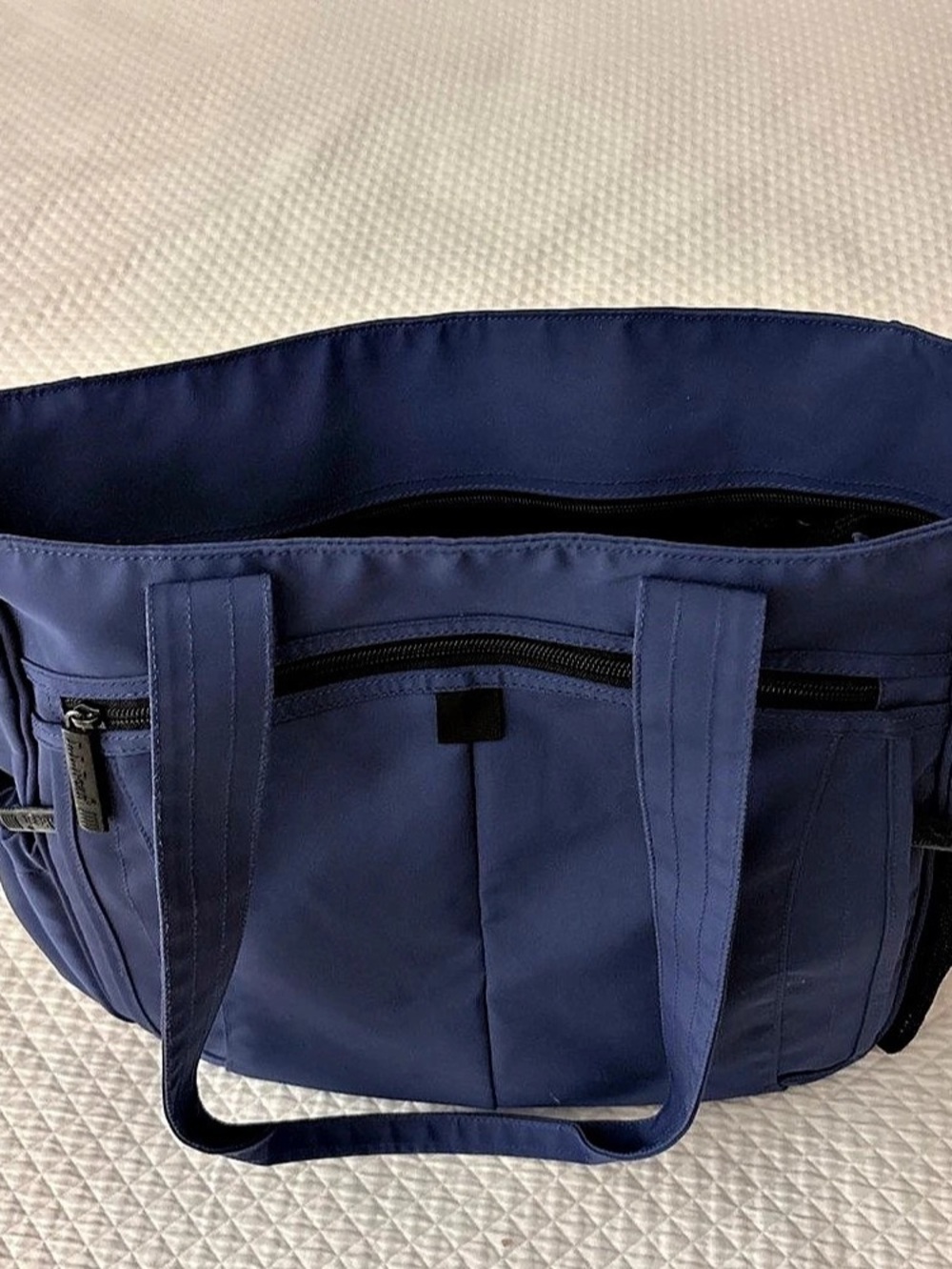 L.L. Bean Traveler Zip-Top Organizing Utility Tote Blue